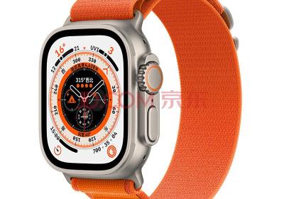 Apple Watch Ultra 智能手表 GPS + 蜂窝款 49毫米 钛金属原色 钛金属表壳橙色高山回环式表带大号MQF73CHA